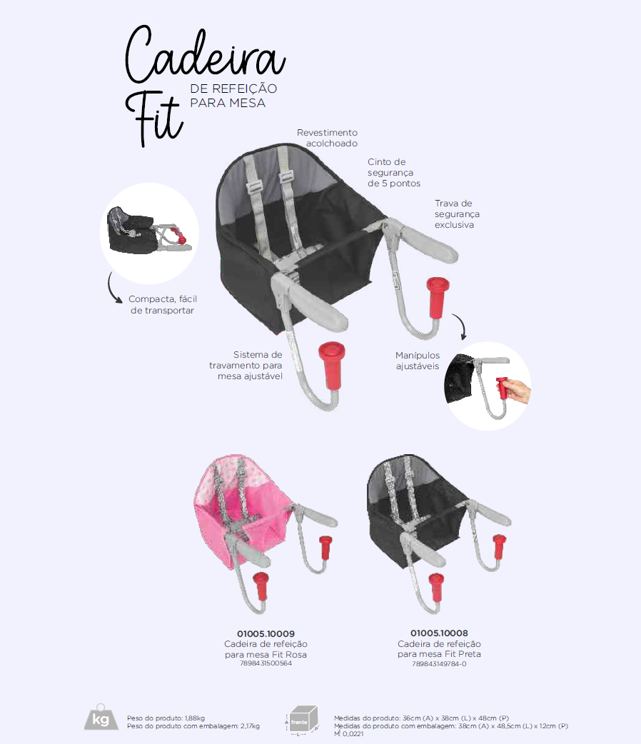 Cadeirinha de Papar FIT | Suporta até 15kg | Tutty Baby
