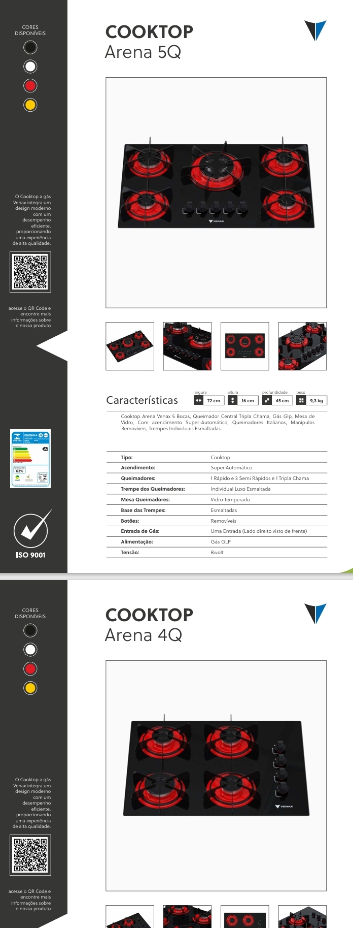 Cooktop | Arena 5Q - Arena 4Q | Venax 0525