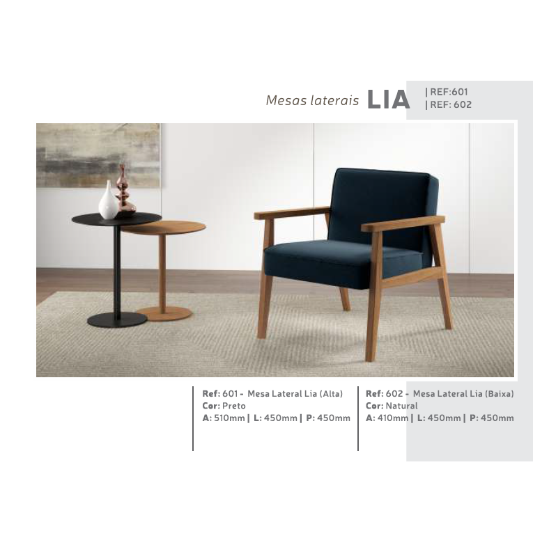 PREÇO + BARATO DO BRASIL | Conjunto Mesas Laterais ( Alta e Baixa ) | 601/602 | Volttoni Móveis Contemporâneos