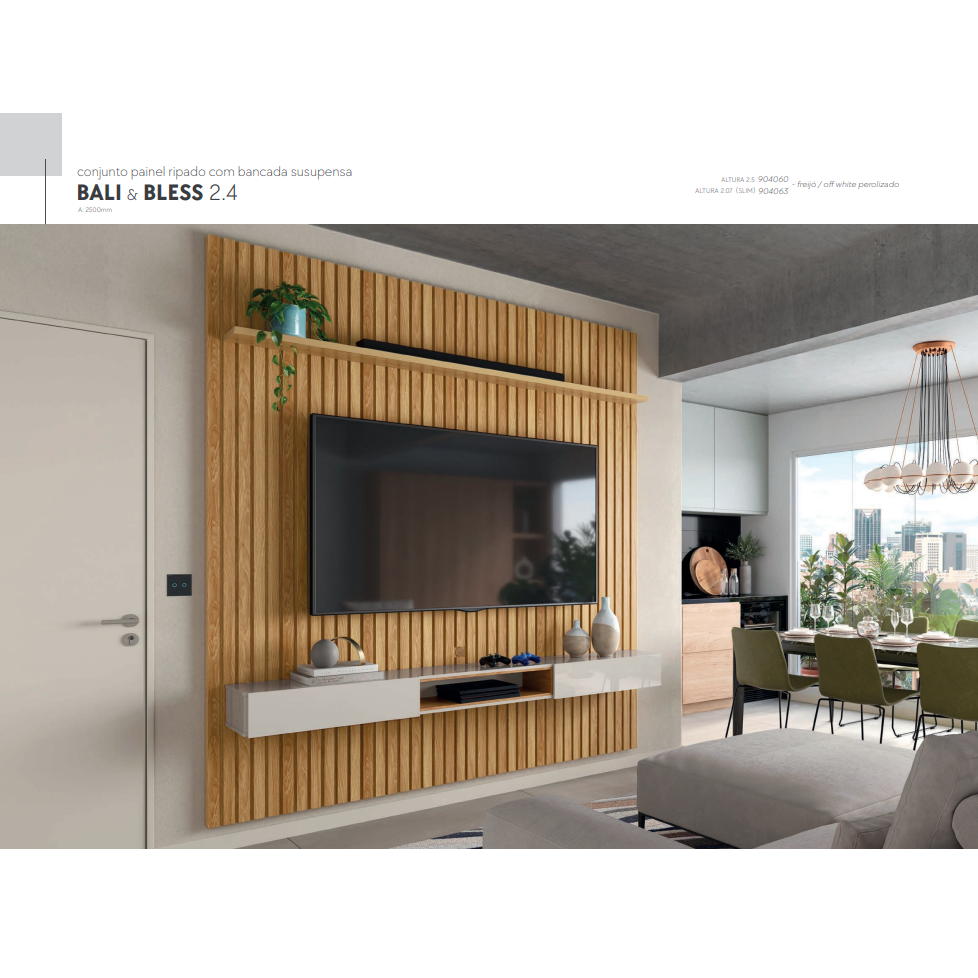 PREÇO + BARATO DO BRASIL | Painel Ripado Bali 2.4 e Bancada Suspensa Bless  | Lukalian