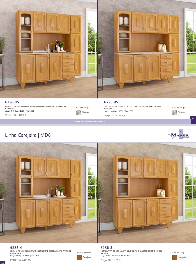 Linha Cerejeira MD6 | 6236 45 - 6236 85 - 6236 4 - 6236 8 | Venda: -70% | Mayer 0525