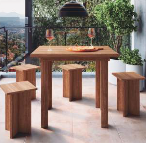 B51 | Conjunto Mesa + 4 Banquetas | 0017 | Plasmobile