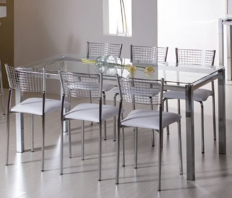 PREÇO + BARATO DO BRASIL Conjunto Mesa c/ Tampo de Vidro + Cadeiras  | 216 - 1023 - 175 | Milano