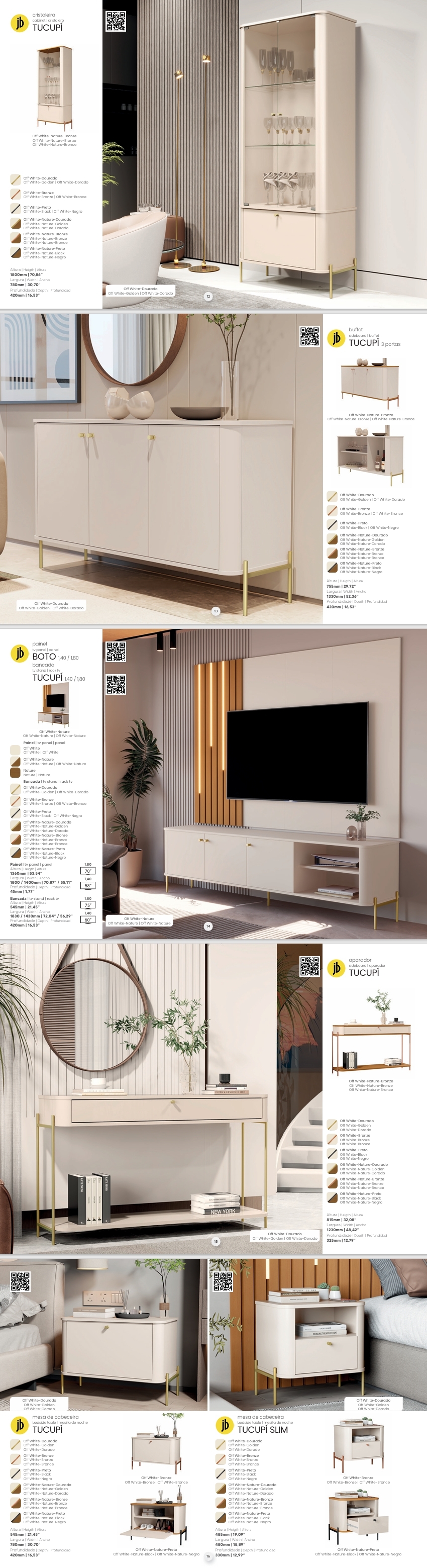 Linha Tucupí | Aparador - Painel - Mesa de Cabeceira - Buffet | Jb Bechara : Venda +20% 0325