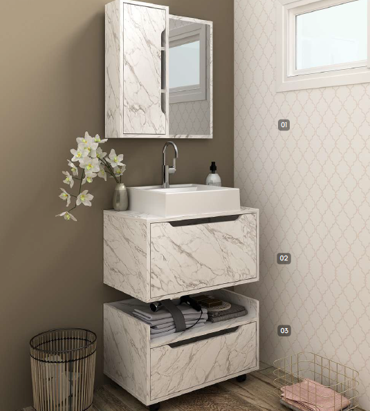 PREÇO + BARATO DO BRASIL | Conjunto Banheiro 60 | BN3648 - BN3646 - BN3647 | Tecnomobili