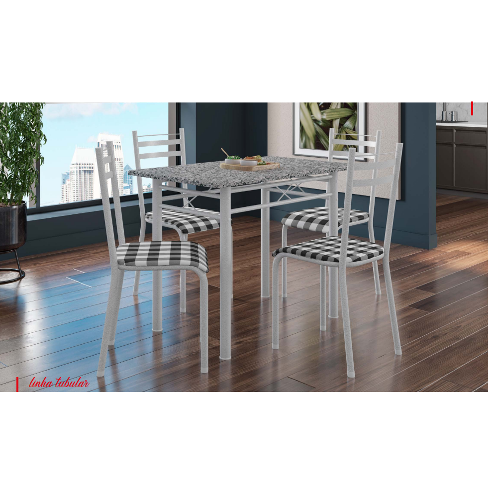 PREÇO + BARATO DO BRASIL | Mesa Genebra + 4 Cadeiras Lyon | Fabone 
