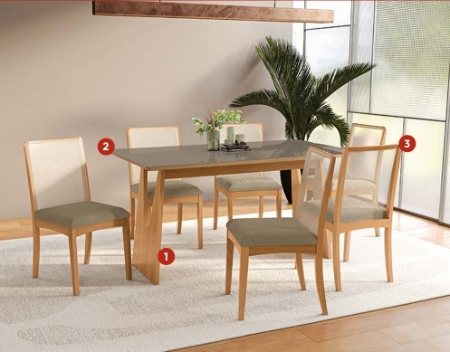 Mesa Mila / Cadeira Lara | Kappesberg Sala De Jantar Premium 0526