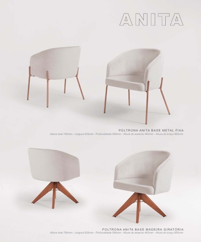Poltrona Anita Fixa / Giratória | Muller Elegant 0726