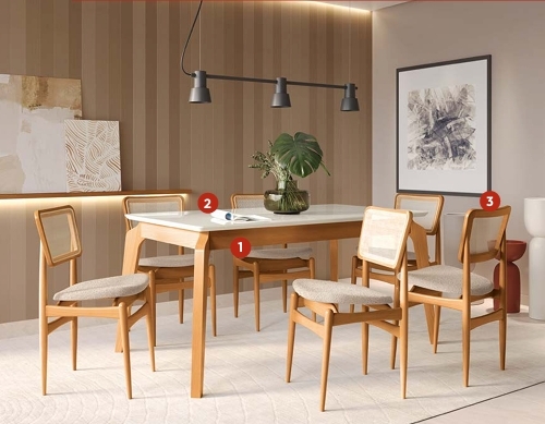 Mesa Petra / Cadeira Stela | Kappesberg Sala De Jantar Premium 0526