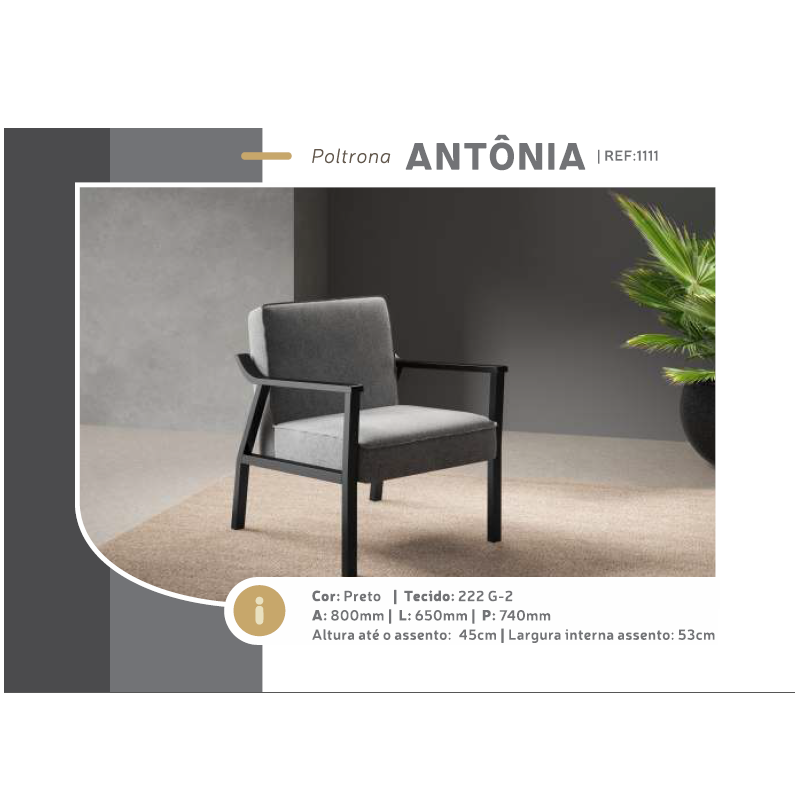 PREÇO + BARATO DO BRASIL | Poltrona Antonia | 1111 | Volttoni Móveis Contemporâneos
