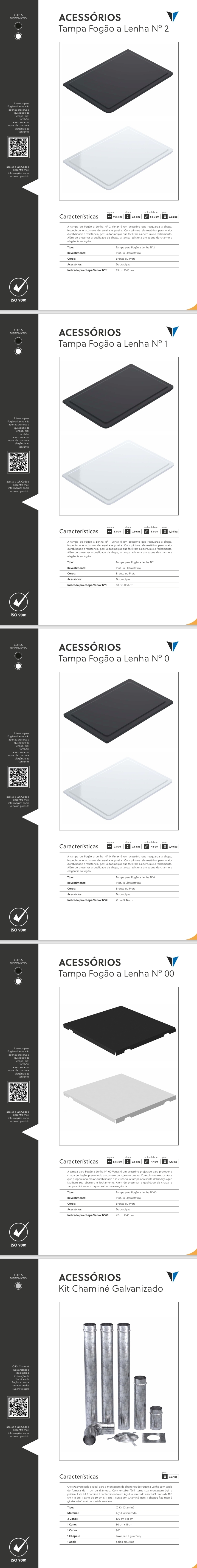 Acessórios | Tampa Fogão -Kit Chaminé Galvanizado - Curva Chaminé - Arremate Chaminé - Telha Chaminé - Chapéu Chinês - Cano Esmaltado - Cano Chaminé -