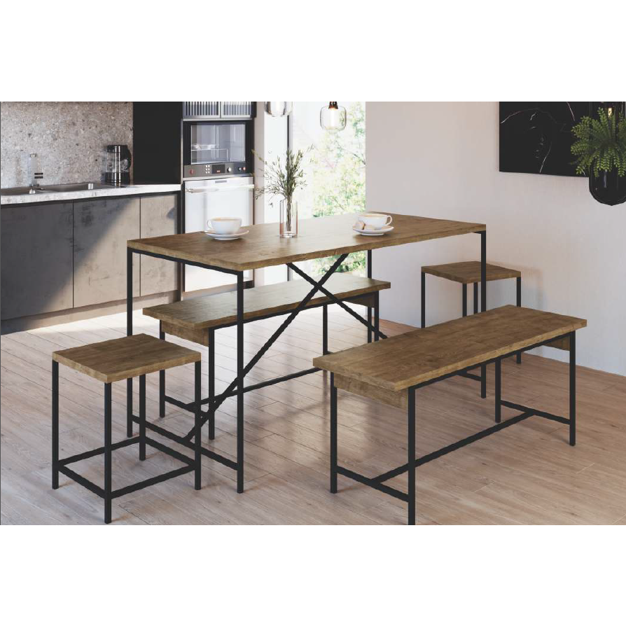 PREÇO + BARATO DO BRASIL | Kit 2 Banquetas Baixas Steel Quadra | 27815 | Artesano