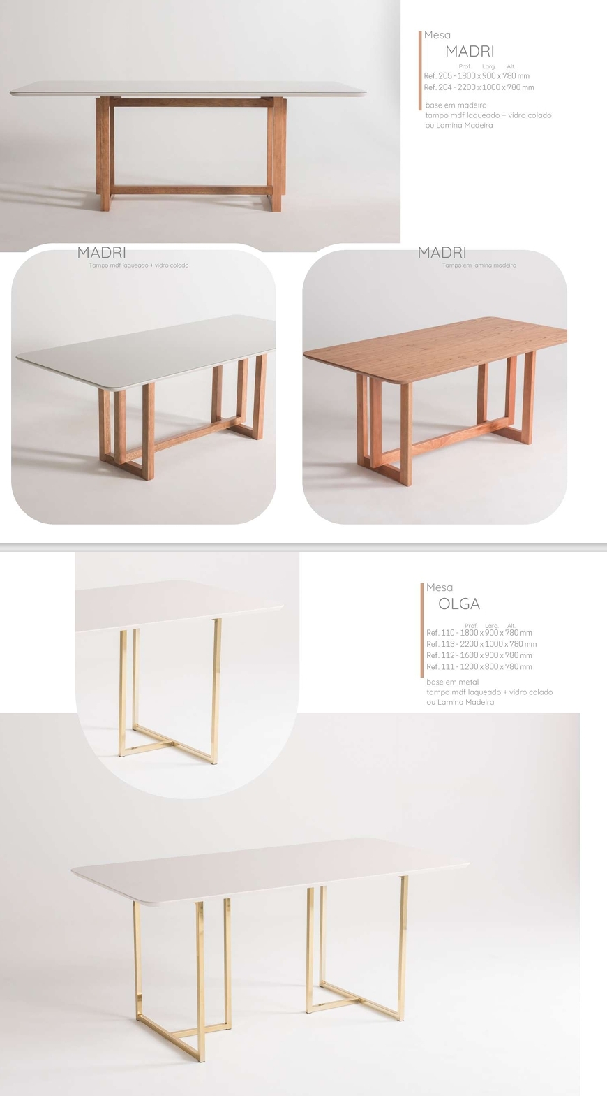 Mesas | Madri - Olga - Prisma - Trama - Emmy - Lucy - Carol | Muller 0525