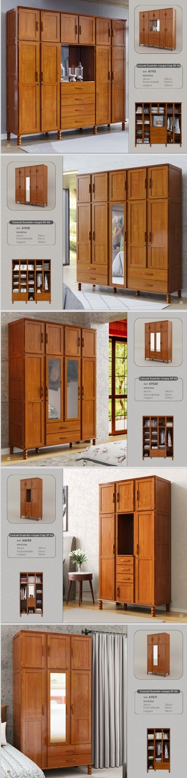 Linha Casual | Roupeiros | 47713 - 47618 - 47520 - 48259 - 47571 | Serpil 0625