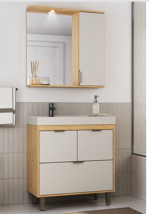 Conjunto Banheiro Malibu 80cm | Ozini 0626