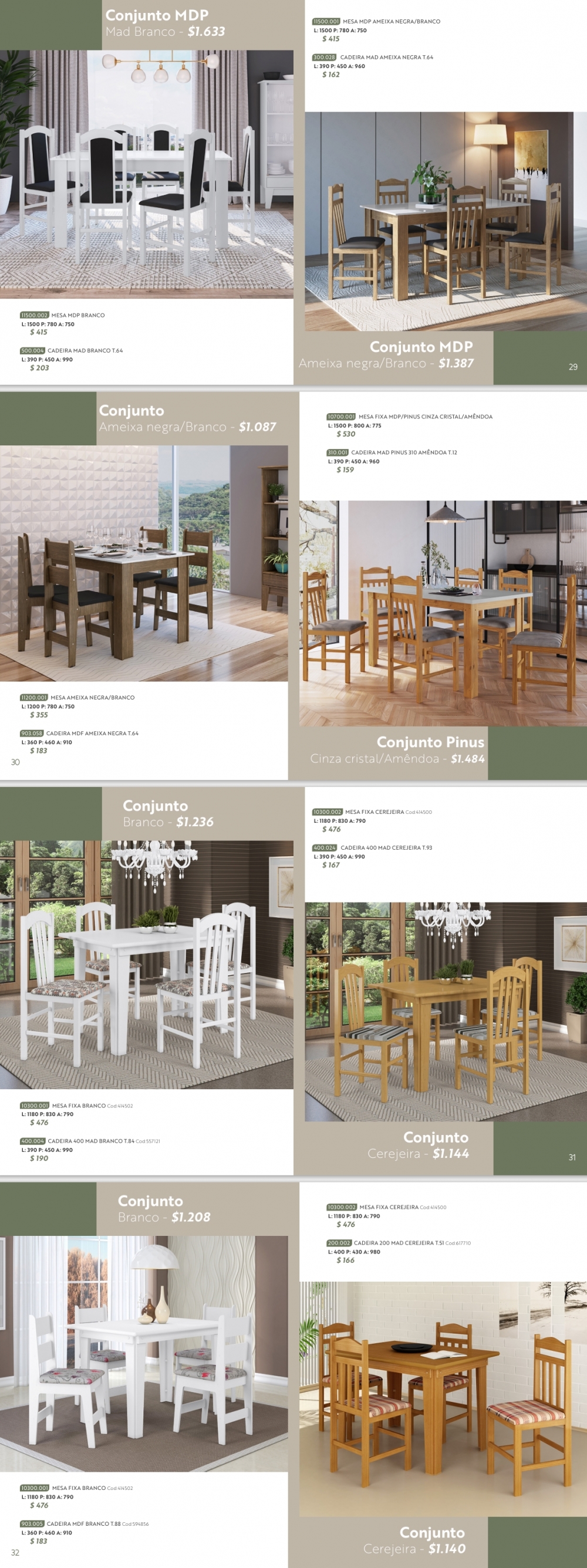 Conjuntos de Mesa | Canção Cozinha Modulada Veneza | Canção : Venda -20% 0325