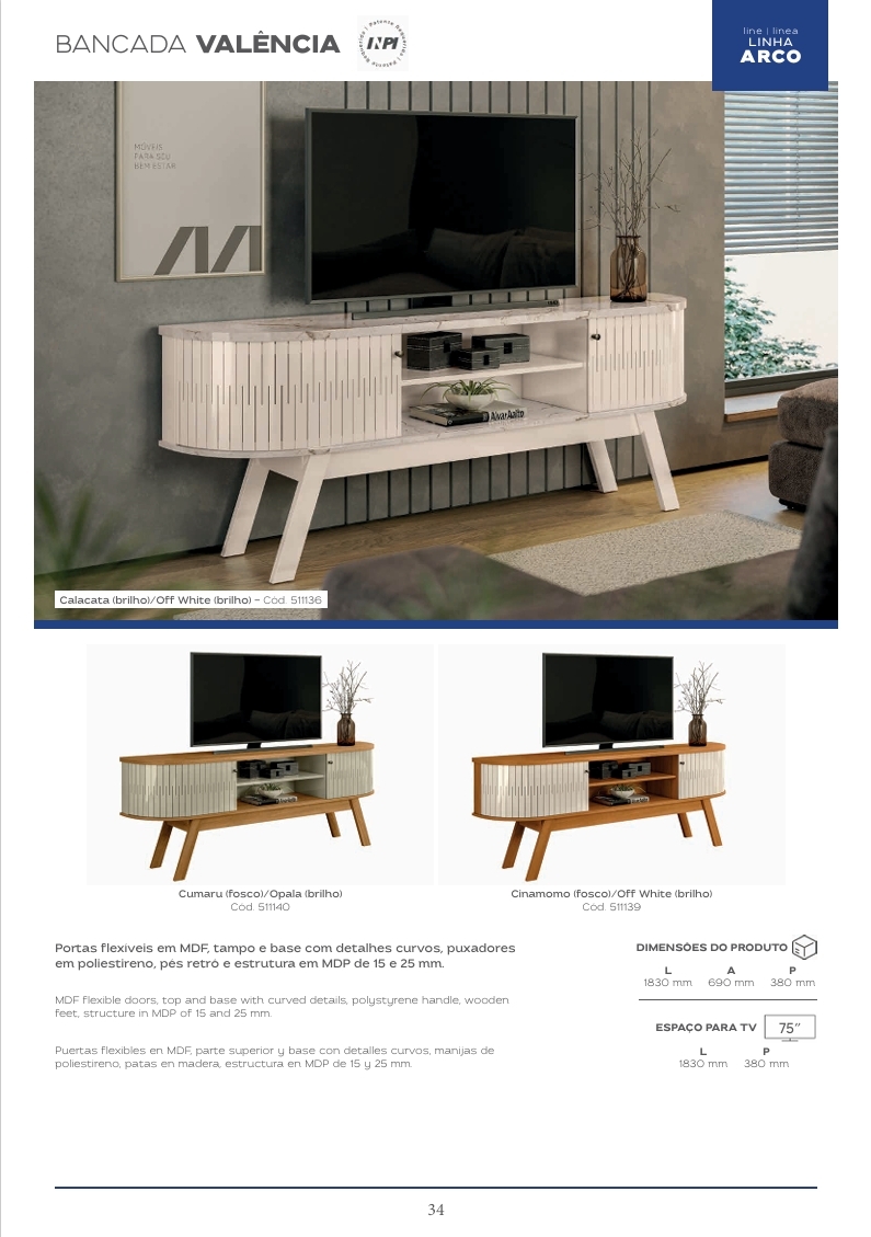 Bancada Valência | Madetec 1125