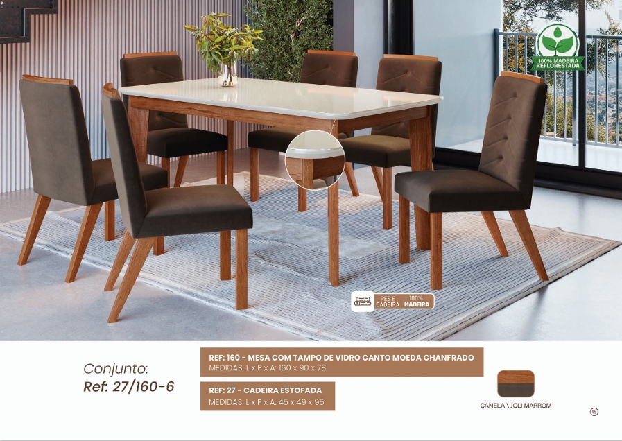 Mesa 160 + Cadeira 27 | Zamarchi 0626