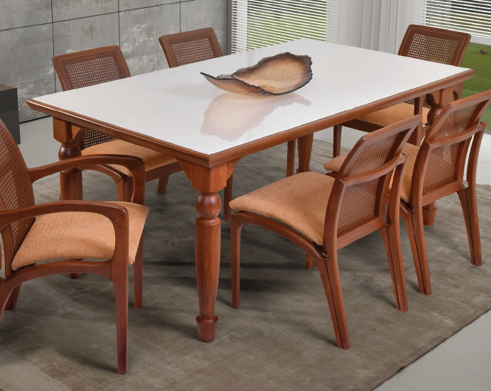 Mesa Atlanta c/ Vidro Off White  180 | 25236 | Refinatto
