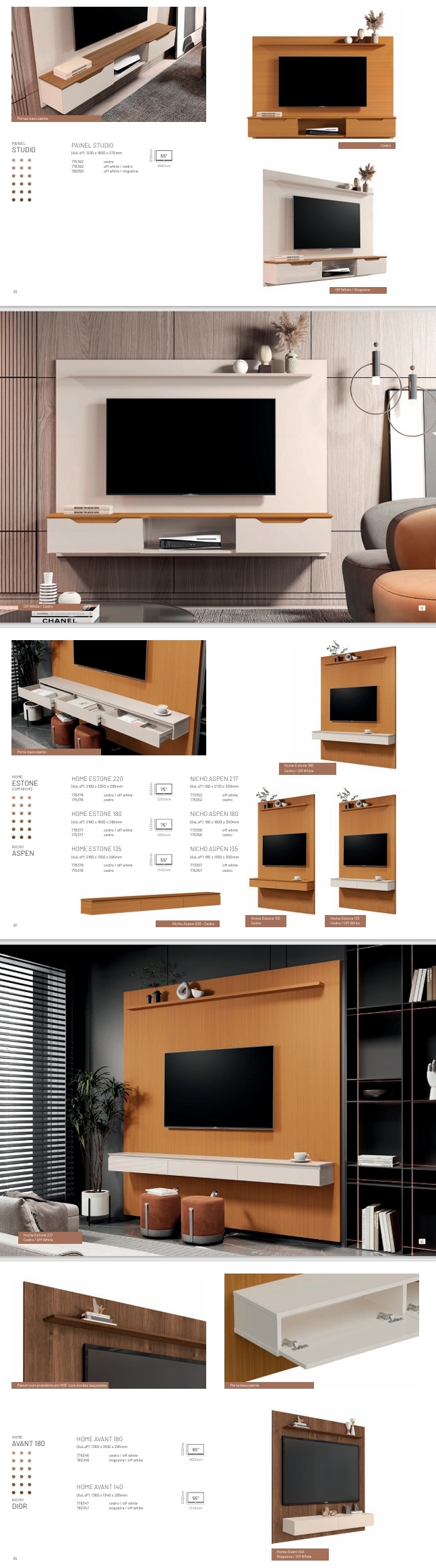 Linha Estar | Home Estone - Avant - Leni - Reno - Royal Painel Studio - Maxi - Davos - Torino - Fox new | EDN