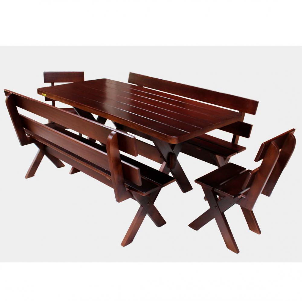 PREÇO + BARATO DO BRASIL | Conjunto Mesa E Bancos | ME43T | Premade