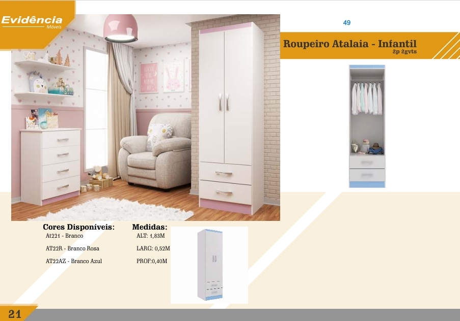Roupeiro Atalaia Infantil | Evidência 0826