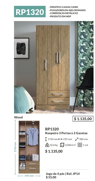 Roupeiro | RP1320 | Decibal : Venda -65% 0325