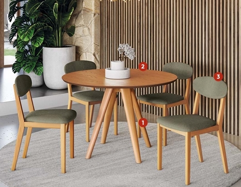 Mesa Duna / Cadeira Jade | Kappesberg Sala De Jantar Premium 0526