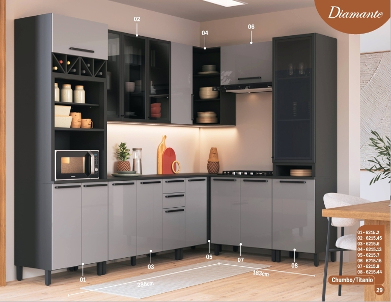 Cozinha Modulada Diamante | Indékes 0426