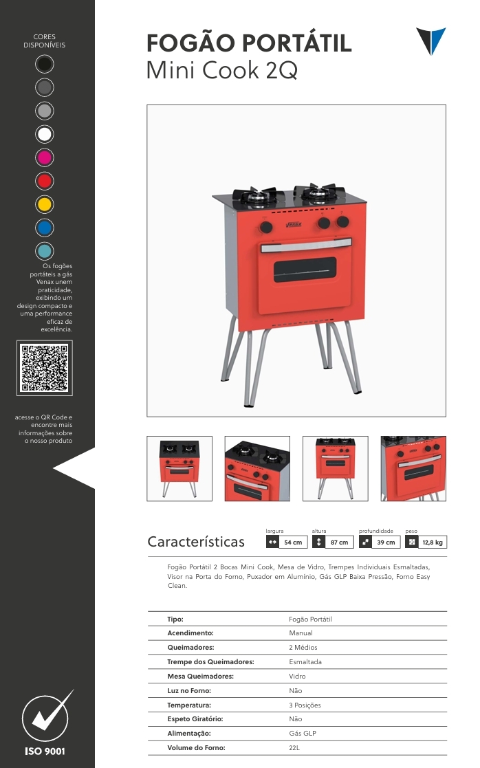 Fogão Portátil | Mini Cook 2Q | Venax 0525