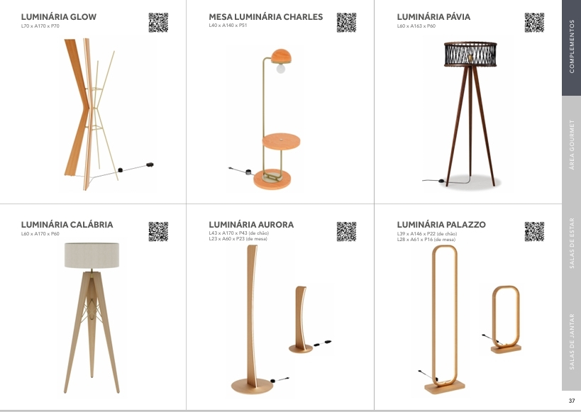 Luminárias | Glow - Charles - Pávia - Calábria - Aurora - Pallazo | Rudnick 0825 