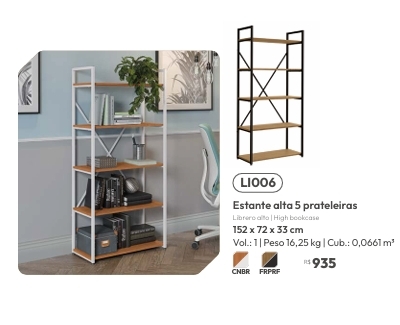 Estantes | LI041 - LI022 - LI018 - LI006 - LI014 - LI007 | Venda: -65% | Kappesberg Crome | 0525