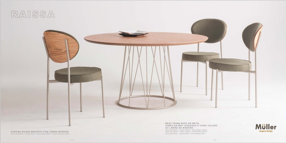 Cadeira Raissa / Mesa Trama | Muller Elegant 0726