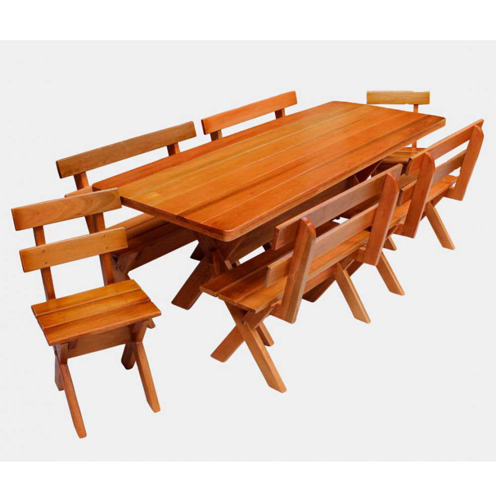 PREÇO + BARATO DO BRASIL | Conjunto Mesa E Bancos | ME62 | Premade