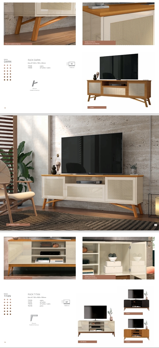 Linha Estar | Rack Darin - Titan - Buffet Magnum - Passion - Union - Argo - Andorra - Sierra | EDN 