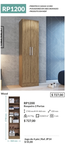 Roupeiro | RP1200 | Decibal : Venda -65% 0325