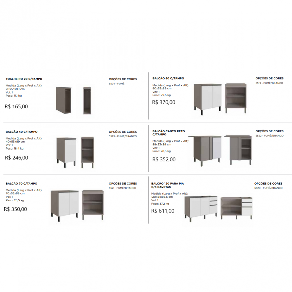 Cozinha Modulada Sob Medida Diamante | Valores | Cadorin 
