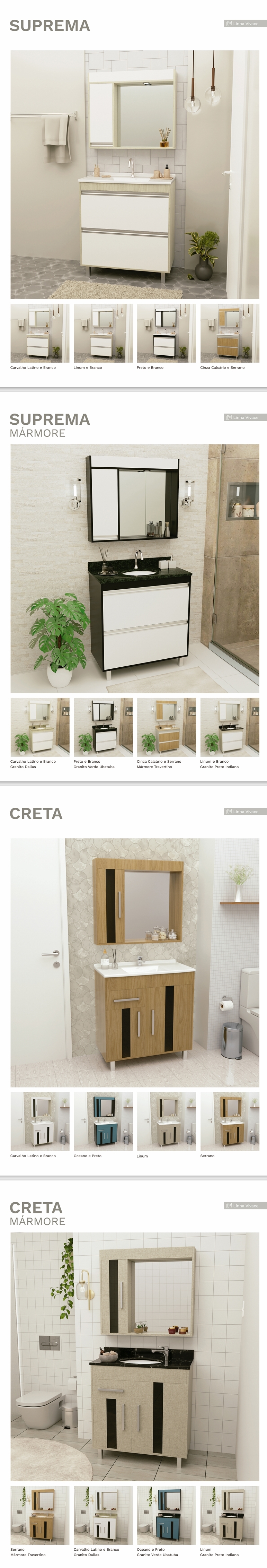 Conjunto de Banheiro | Suprema - Creta | Luminetto 0425