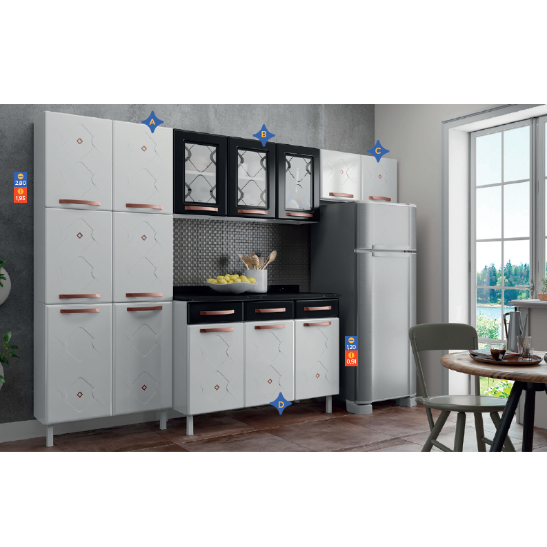 Cozinha De Metal Modulada Sob Medida Mirage | Thela | Tá Barato! Tá Bonito! Consulte