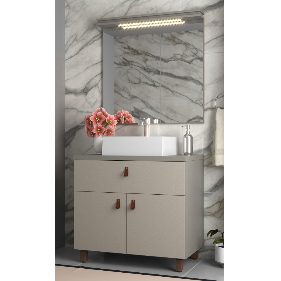 Conjunto Gabinete e Espelheira Dubai 80 | Belizze 