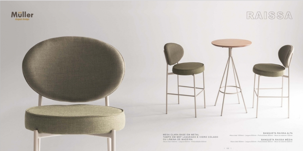 Mesa Bistrô Clara / Banqueta Raissa | Muller Elegant 0726
