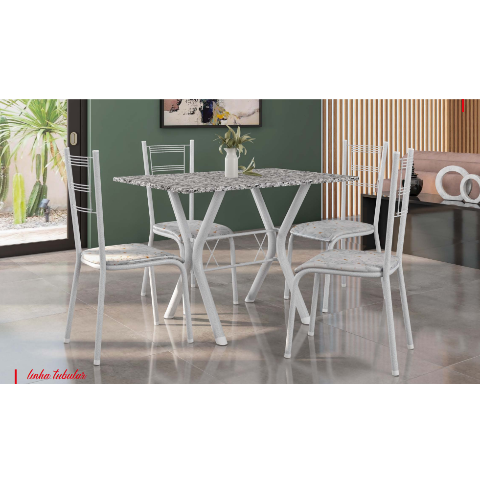 PREÇO + BARATO DO BRASIL | Mesa Miami + 4 Cadeiras Santiago | Fabone 