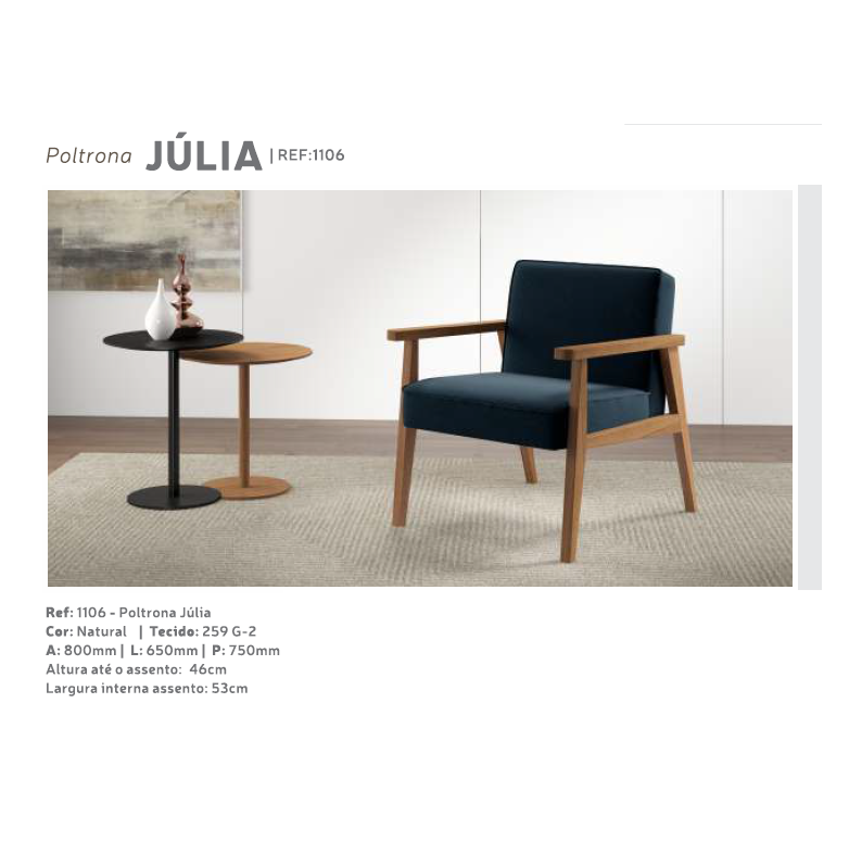 PREÇO + BARATO DO BRASIL | Poltrona Júlia | 1106 | Volttoni Móveis Contemporâneos