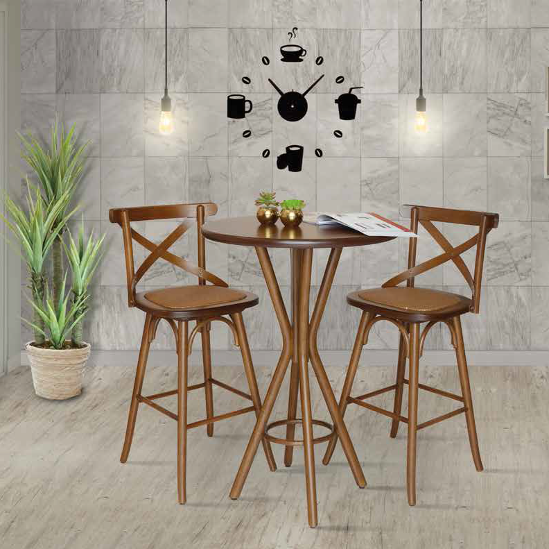 Bistrô Tulipa E Banqueta X Fica C/ Assento Rattan | RC56 / RC126 | Tá Barato!! Consulte | Rosil