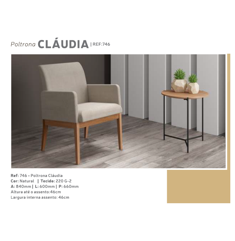PREÇO + BARATO DO BRASIL | Poltrona Claudia | 746 | Volttoni Móveis Contemporâneos