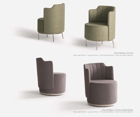 Poltrona Lotus Fixa / Giratória | Muller Elegant 0726