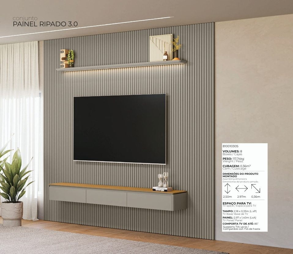Conjunto Painel Ripado 3.0 | Linea 0726