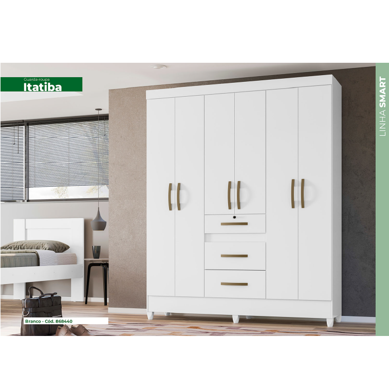 PREÇO + BARATO DO BRASIL | Roupeiro Itatiba 6 Portas E 3 Gavetas | L 1,65 | Moval 
