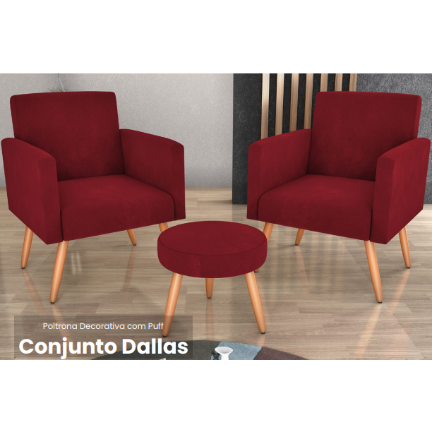 Conjunto Dallas Poltronas c/ Puff | A partir de R$ 623,00 | Matrix