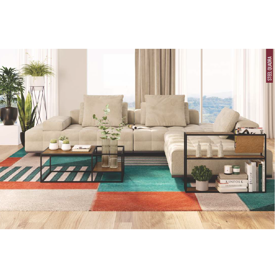 PREÇO + BARATO DO BRASIL | Mesa De Centro Steel Quadra | L 1.00 | 27854 | Artesano